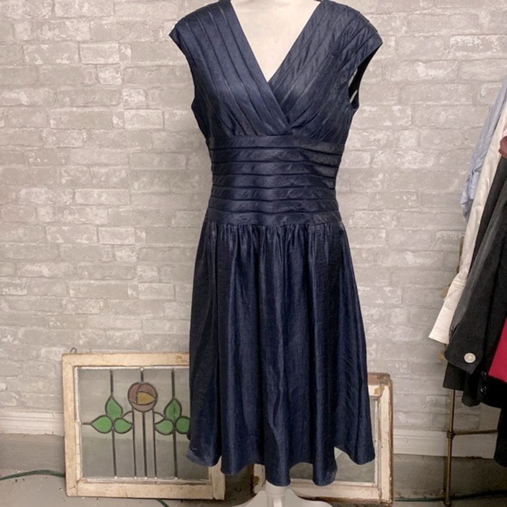 Woman’s Adrianna Papell shimmer blue party dress